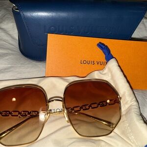 Louis Vuitton Gold Chain-Link Sunglasses